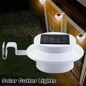1-4 Pack Solar Gutter LightsPorchWall FixturesAuto - Solar ChargeWaterproofPorchePathwayFenceOutdoor Garden Illumination