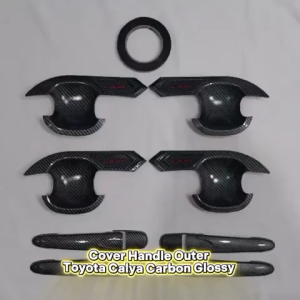 Handle Door Outer Mangkok Cover Pintu Mobil Toyota Calya 2016 2025 Carbon Glossy
