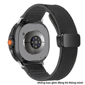 Vòng Đeo Tay Từ Tính Dây Đeo Bằng Da Silicon Cho Samsung Galaxy Watch Ultra/Ultra 2 47mm Tương Thích Với 9 8 4 Classic 46mm 44mm 40mm