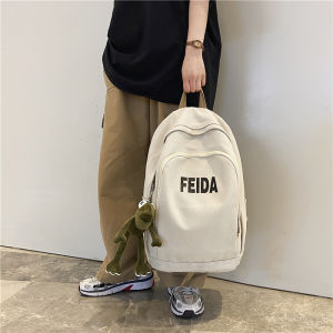 OUDENGPAI | Balo vải canvas dung tích lớn cho nam sinh viên đại học trung học phổ thông ba lô vải cotton đeo hai vai đựng đồ dùng học tập