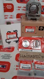 PAKET TURUN MESIN isi piston Blok piston paking atas paking bawah seal klep 2pcs beat karbu kvy original honda 12100KVY900 12209GB4682 131A1KVY960 12251KVY901 12191KVY900