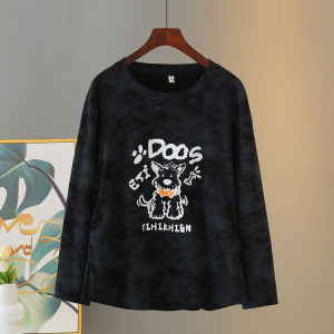 Áo Thun Dài Tay Cổ Tròn in Họa Tiết Hoạt Hình Cỡ Lớn Mùa Thu Cho Nữ Áo Thun Thường Ngày Thoải Mái Thoáng Khí