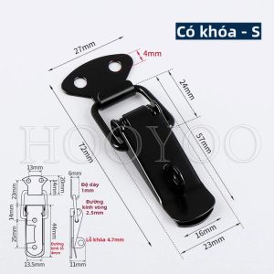 Khóa Móc Miệng Vịt Bằng Thép Không Gỉ Màu Đen Dùng Cho Thùng Kín Hộp Đựng Đồ Đồ Nghề Mộc Khóa Cửa.