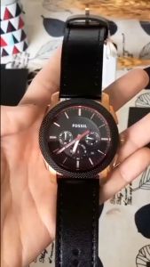 [Promo] Jam Tangan Pria FS 5120 / FS5120 Machine Chronograph Black Dial Black Leather Strap Original Garansi 2 Tahun [✔COD][100% Authentic]