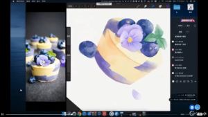 COURSE007 Procreate Course คอร์สสอนวาดเค้ก ขนม เครื่องดื่ม ผลไม้ ดอกไม้ แถมบรัช