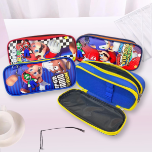 < 8820 > Pencil Case Kotak Pensel Mario Collection / Cute Design Mario Bros Luigi Boy Kanak-Kanak Cartoon / Stationery