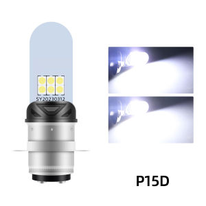 1PCS H4 BA20D H6 P15D LED Bulbs Motorcycle LED Headlight Single Face 6smd 3030Chip 6000K White Universal DRL Driving Lamp
