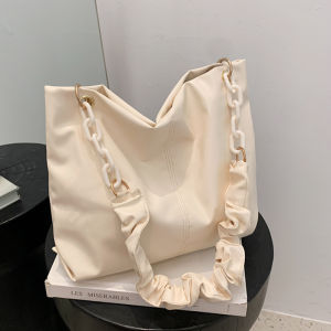 High-End Large Capacity Pleated Tote Bag Womens Handbag 2021 New Fashion Trendy Versatile Single Shoulder Bag for Women
