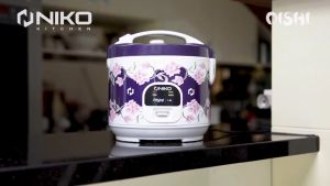 Penanak Nasi Magic Com NIKO OISHI BATIK Kapasitas 18 Liter Anti Lengket - Tutup Kaca - Body Stainless - 3 in 1 - Merekas Merebus Menghangatkan - 350W - Top Kualitas - Rice Cooker | Megicom | Mejikom Murah 200 Ribuan ~ TASMAN COLLECTION