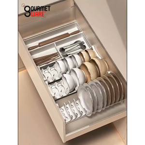 [SG Stock] Dish Rack Bowl Storage Kitchen Drawer Cabinet Organizer Plate Holder Tableware Organiser