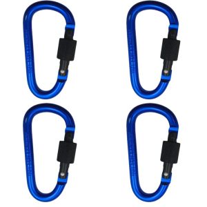 4Pcs 8CM Multicolor Locking Carabiners Aluminum Alloy D-Type Screw Gate Clips for Backpack Camping