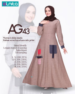 GAMIS ALNITA AG 43 043 DRESS WANITA BAHAN KAOS