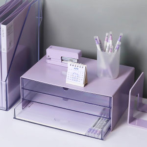 INS Morandi A4 File Cabinet Student Dormitory 3-Layer Small Object Drawer Makeup Jewelry Lipstick Desktop Storage Box