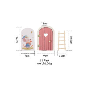 Wooden Outdoor Fairy Door Set Style Cartoon Decor Dollhouse Montessori Kids Toys Fairy Tale Style Balcony Decor Hanging Ornament