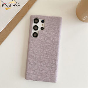 Kisscase Ốp điện thoại cho Samsung da thời trang chống sốc Galaxy s24ultra S23 + S23 S22 Plus S21 S20 morandi vỏ ôm màu trơn
