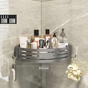 Phòng Tắm Góc 2 Tầng Kệ Treo Tường Hợp Kim Nhôm Sắp Xếp Lưu Trữ Không Cần Khoan Hoàn Thiện Sơn Mài Phụ Kiện Phòng Tắm