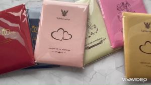 แฟ้มทะเบียนสมรสปกผ้าไหมลายหัวใจคู่ ขนาดมาตรฐาน