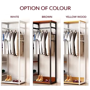 Clothes Rack ALL Metal Clothes Multi-Functional Hanger Storage Rack for Home Bedroom Load capacity 200 kg Open Wardrobe Clothes Rack Shelf Cabinet Storage Hanging Wardrobe Organizer Metal Standing Wardrobe