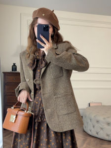 Plaid Wool Womens Blazer