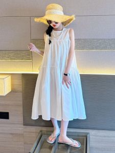 ชุดเดรสยาวผู้หญิงฤดูร้อน 2025 ชุดเด็กสไตล์เกาหลีใหม่ ชุดเดรสยาวผ้าฝ้าย ชุดเด็กผู้หญิง ชุดเดรสยาว ชุดเด็กผู้หญิง