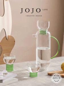 JOJOS L. PD.Wisdom Glass Cold Water Pot Set Transparent Lemon Design Home Use High Aesthetic Value Nordic Style Kitchenware