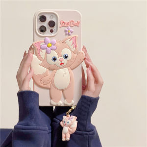CrashStar 3D Cartoon Cute Silicone Soft Phone Case With Pendant For iPhone 15 Pro Max 14 Pro Max 13 Pro Max 12 11 Pro Max Pink Creative Shockproof Phone Casing Cover Shell Hot Sale