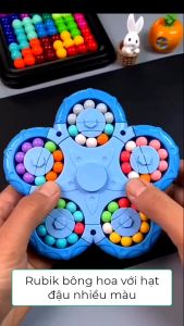 Đồ chơi xếp hình khối rubik dạng bông hoa 5 cánh lật 10 cạnh xoay 360 độ nhiều màu sắc