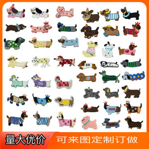 Adorable DIY Embroidered Dog Fabric Patches for Baby Children Clothes Decoration Cartoon Dachshund Self Adhesive Patches