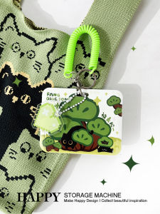 Original Happy Small Black Cat Card Holder for Campus Bus Metro Access Control Meal Card Storage Organizer PVC Material