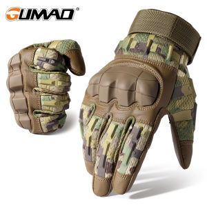 Touch Screen Cycling Gloves PU Leather Tactical Airsoft Hunting Shooting Hiking Bicycle Outdoor Sport Riding Bike Protective Men