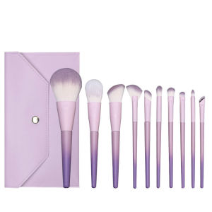 10 Pcs Makeup Brush Set Portable Soft Travel Makeup Brush Kit for Loose Powder Blush Highlight Brush Full Set with Storage Bag
