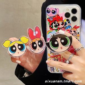 Cute Girl Cartoon Mobile Phone Stand Foldable Airbag Anti-fall Ring Clip Creative Back Paste Watching TV Show Tool Silicone Material