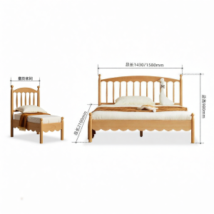 YUANSHI YUANSU | Children Single Windsor Bed Beech Solid Wood