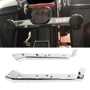 Motorcycle Chrome Drag Heavy Duty Saddlebag Rail Rear Support Brackets Bracket Guards For Harley Touring Electra Glide 1985-2008