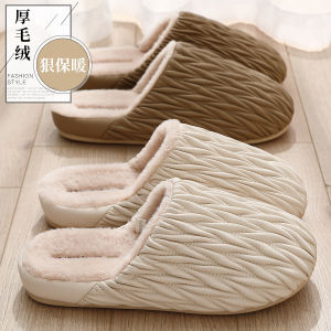 Dép Nữ Hodo 2025 Dép Lót Cotton Chống Thấm Nước PU Da Ấm Áp Cho Mùa Thu Đông Trong Nhà Dép Lót Cotton Thoải Mái Cho Bà Bầu