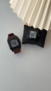 【 Free Box 】 Silicone tank square large dial quartz fashionable casual business classic mens watch
