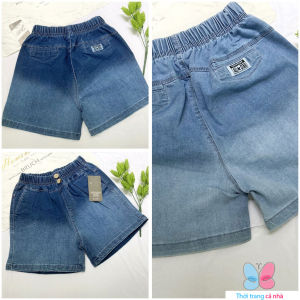 Quần đùi nữ từ 43-60kg jean dày mềm có độ giãn mạnh hàng đẹp lưng thun có dây rút QU525