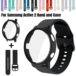 20mm Strap+Case for Samsung Galaxy Watch Active 2 Bracelet Band Samsung Watch Active2 40mm 44mm Protective Cover Coverage Bumper