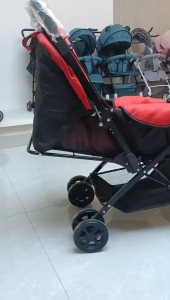 Beige Baby Stroller 2 way facing Stroller Foldable Suitable for 0 to 8 years Compact Stroller Basket with Adjustable Space Footrest