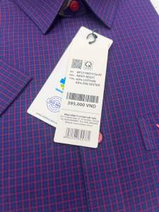 Áo sơ mi viettien ngắn tay lai ngang regular fit (8P2170)