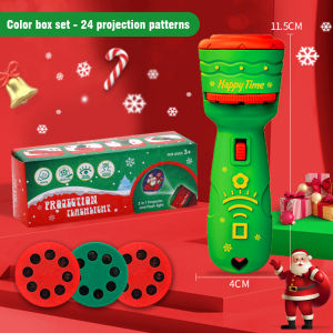 Childrens Christmas Projector Flashlight Cognitive Lighting Cartoon Pattern Fun Picture Projector Early Education Toys for Kids