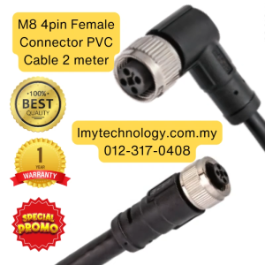 Cable Connector M8 4pin Female Straight Angle PVC 2m Unshield wires