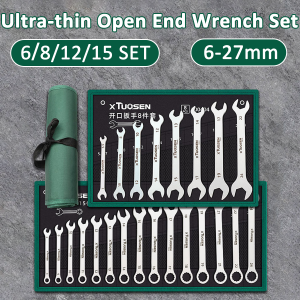 Ultra-thin Open End Wrench Set 6-27mm Plum Wrenches Combination Universal Dual Heads Plum Spanner Set Car Repairing Tools