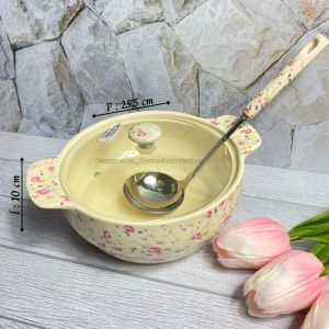 Prasmanan Queen Rose keramik set Tempat Mangkok Motif shabby chic mewah Import QUEEN ROSE keramik dapur