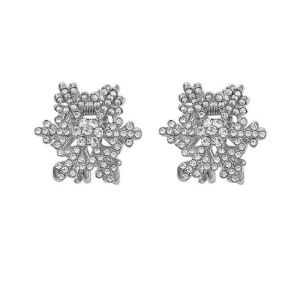 Elegant Small Snowflake Diamond Hair Clip Womens Fashion Princess Style Alloy Embedded Artificial Gemstone Hair Accessory