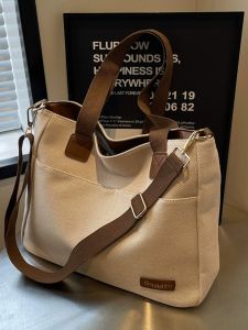 Large Capacity Canvas Tote Bag for Women 2023 New Style Simple Shoulder Handbag Commute Crossbody Satchel Casual Scenario