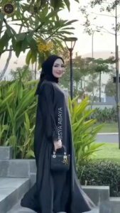 ABAYA MEWAH BAMBOO SILK SADIAH Basic Syari Kabsya Abaya Gamis Hitam Kaftan Saudi / Abaya Bamboo Silk