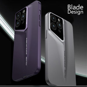 Blade Design iPhone 13 14 15 16 Pro Max Slim Case Phone Cover Matte Metallic Anti-Stain Anti-Fingerprint iPhone 16 Plus Casing All-Round Protection Durable Hard PC Case Accessories