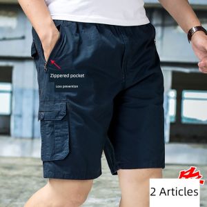 Loose Fit Cotton Workwear Shorts Mens Summer Fashion Beach Casual Mid-Length Outerwear Large Size Five-Quarter Pants