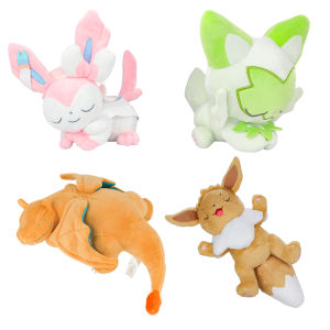 Takara Tomy | Sleeping Eevee Plush Charizard Sylveon Sprigatito Stuffed Doll Peluche Toy Gift 20-27cm Length